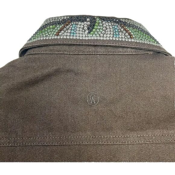 Vintage Christine Alexander Jacket Womens Size S Brown Denim Bling - Picture 8 of 9